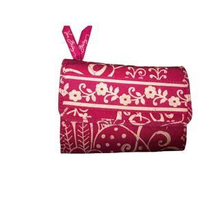 Vera Bradley‎ TWIRLY BIRDS PINK Euro WALLET Tri-Fold COIN for PURSE Tote BAG